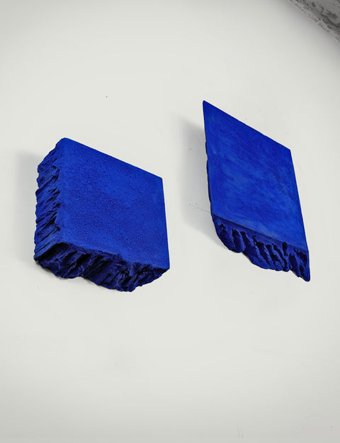 yves klein, yves klein blue, ultramarine, monochrome blue Wabi-sabi, clay wall art, boho wall art, maximalist wall art, 3d wall art, japandi, boho wall decor, plaster wall art, feng shui, wall art set, handmade gift