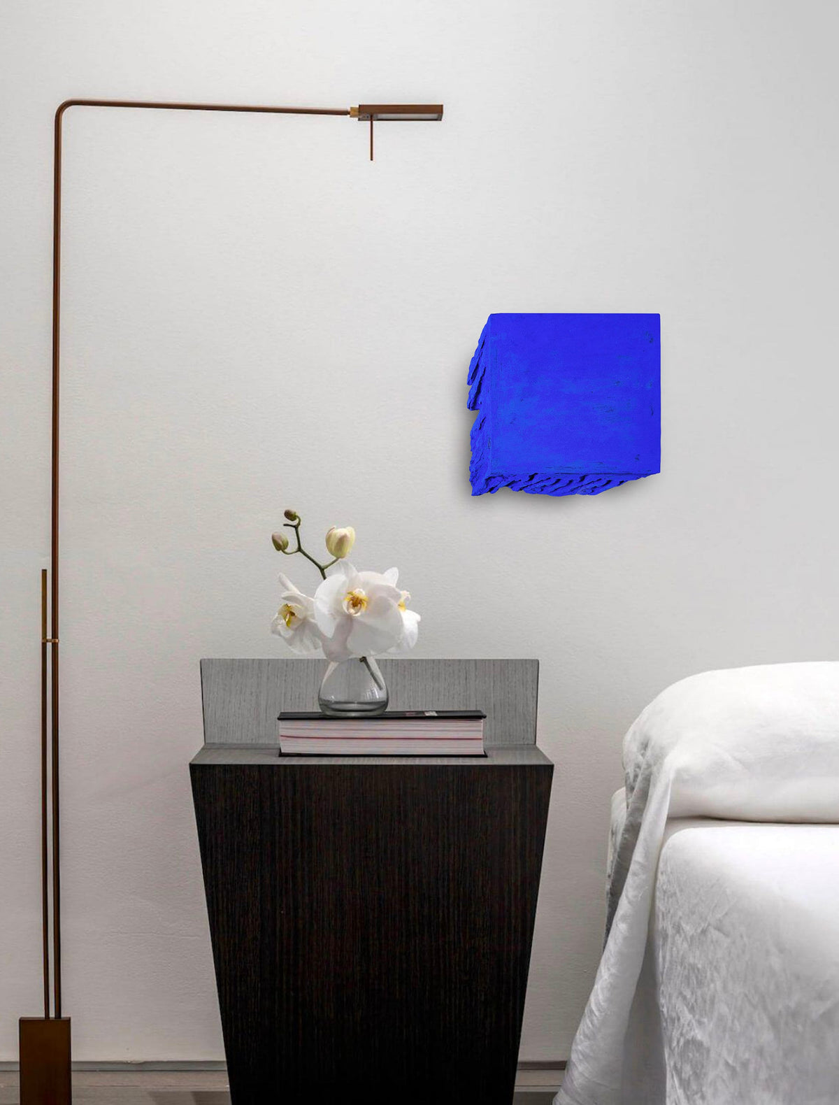 AND THEN — Ultramarine Blue, 64 x 64 inch, oversized blue sculptural panel, SIZMARI Brooklyn