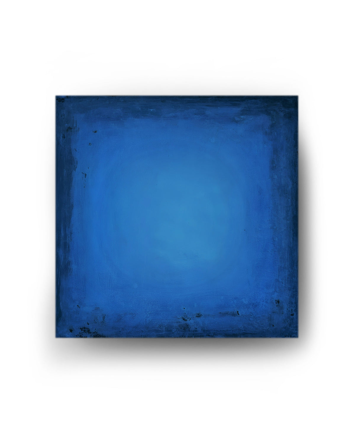 INSIDE OUT — Shades of Blue, full frontal view, deep blue plaster wall sculpture, SIZMARI Brooklyn