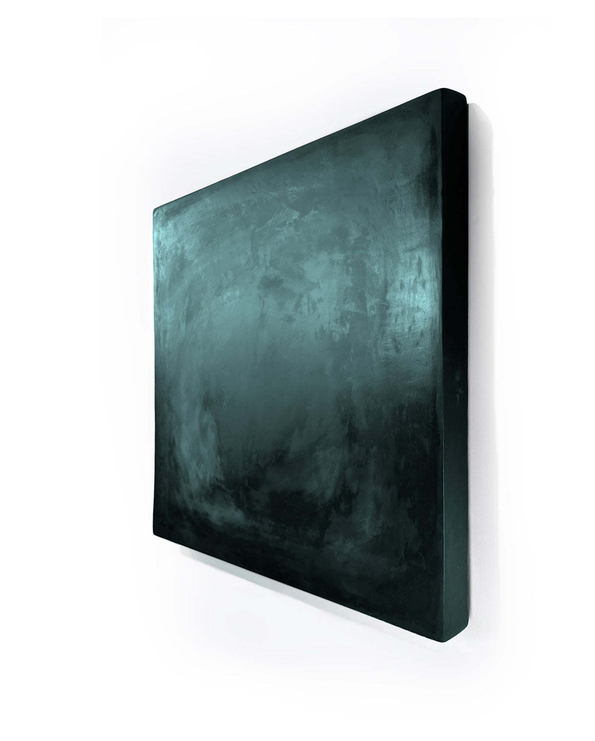 INSIDE OUT — Shades of Green, wall installation view, green sculptural relief in contemporary interior