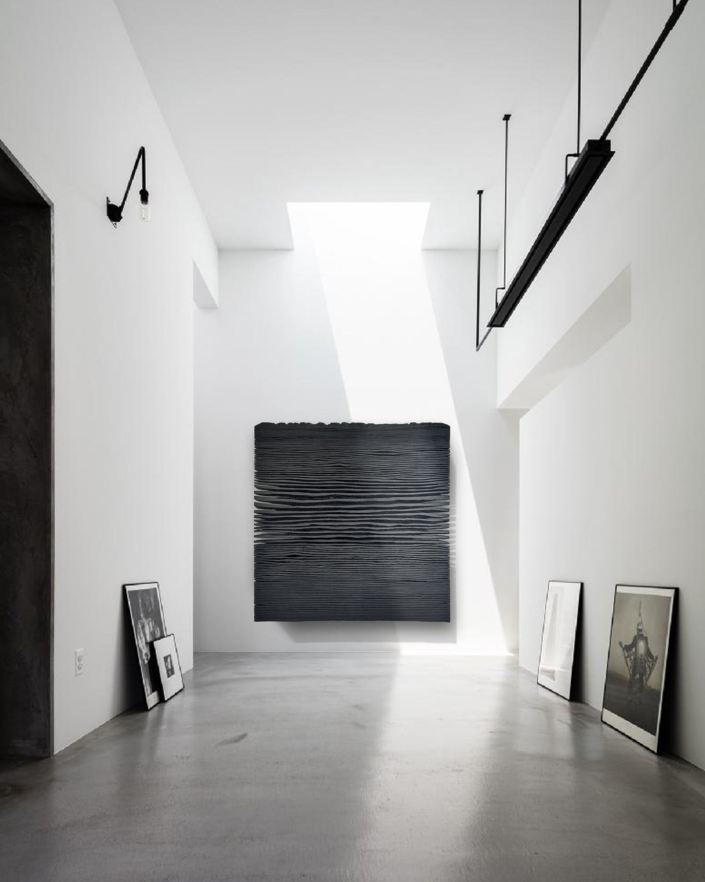 SHADOW Black — Plaster Wall Sculpture